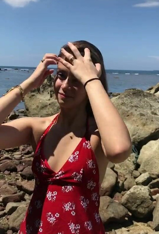 Sexy Yvonne Aresu in Floral Sundress at the Beach
