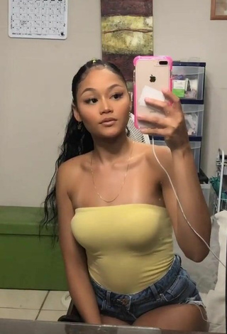 2. Sexy Adriana in Yellow Tube Top