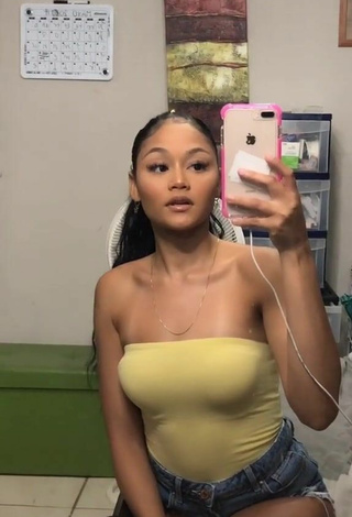 3. Sexy Adriana in Yellow Tube Top