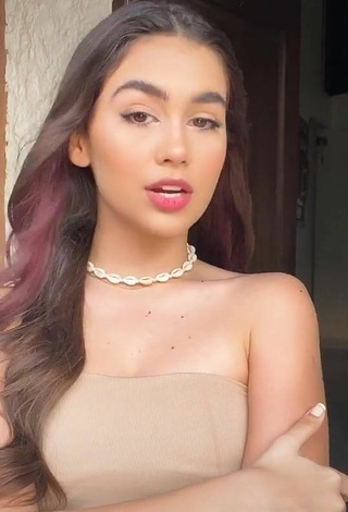 5. Hot Anahí in Beige Tube Top
