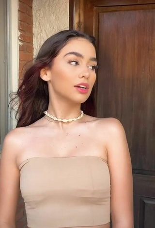 2. Sexy Anahí in Beige Tube Top