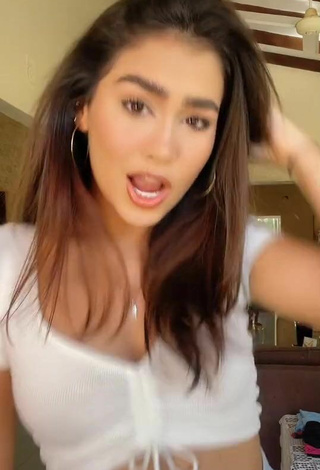 5. Erotic Anahí in White Crop Top