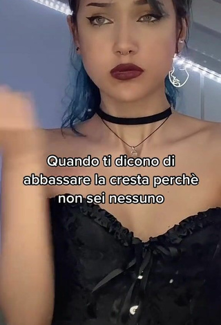 3. Sexy Sofia Bubble Shows Cleavage in Black Corset