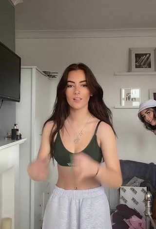 1. Beautiful Emily Steers in Sexy Olive Crop Top