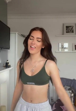Beautiful Emily Steers in Sexy Olive Crop Top