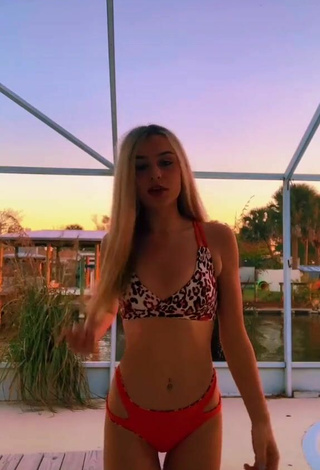 1. Sexy Faith Alexis in Leopard Bikini Top