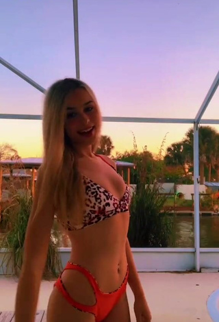 2. Sexy Faith Alexis in Leopard Bikini Top
