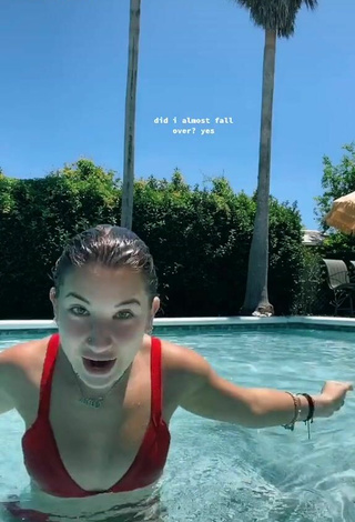1. Sweet Hannah Rylee in Cute Red Bikini in the Pool