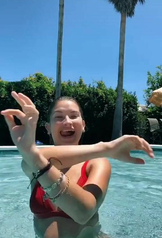 2. Sweet Hannah Rylee in Cute Red Bikini in the Pool
