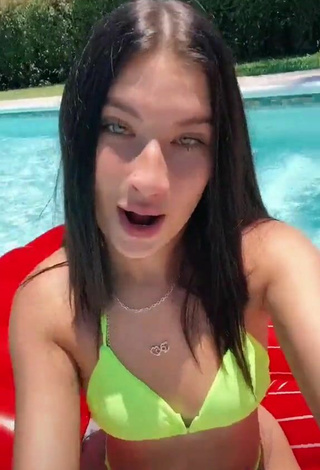 5. Sexy Hannah Rylee in Lime Green Bikini in the Swimming Pool
