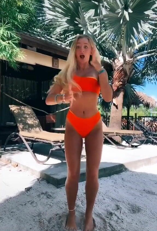 3. Beautiful Hannah Mae Dugmore in Sexy Orange Bikini at the Beach
