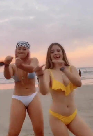 2. Beautiful Fernanda Villalobos in Sexy Yellow Bikini at the Beach