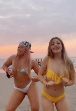 4. Beautiful Fernanda Villalobos in Sexy Yellow Bikini at the Beach