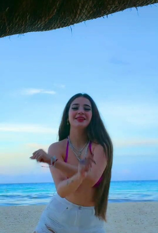 3. Sexy Fernanda Villalobos in Magenta Bikini Top at the Beach