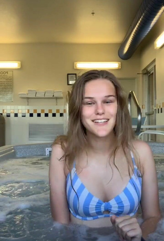 5. Sexy Dakota Young in Striped Bikini Top in the Pool