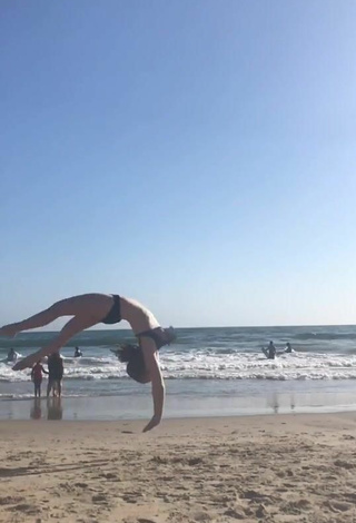 3. Sexy Elaina Rose in Black Bikini at the Beach