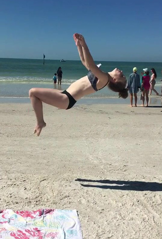 4. Sexy Elaina Rose in Bikini at the Beach while doing Sports Exercises