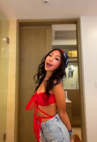 Cute Jazlyn G in Red Bikini