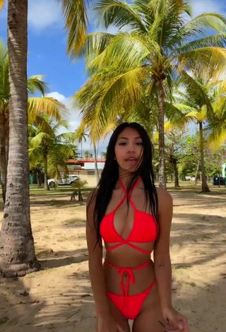 5. Hot Jazlyn G in Red Bikini at the Beach