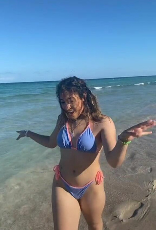 5. Sexy Erica Mattingly in Blue Bikini at the Beach