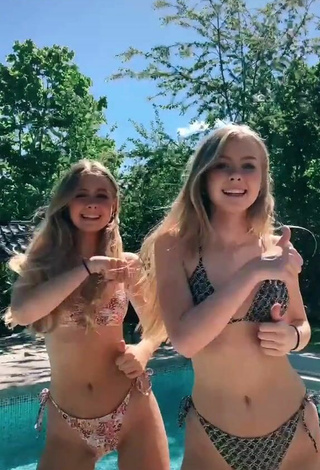 4. Hot Iza & Elle Cryssanthander in Bikini at the Pool