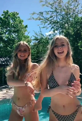 5. Hot Iza & Elle Cryssanthander in Bikini at the Pool