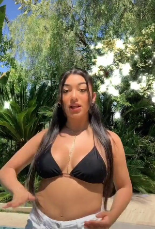 4. Beautiful Jackie Ybarra in Sexy Black Bikini Top