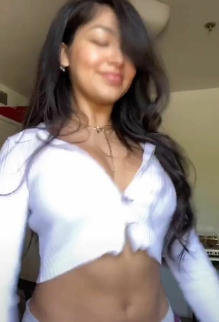 3. Jackie Ybarra in Sexy White Crop Top and Bouncing Tits
