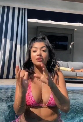 3. Sexy Jackie Ybarra in Snake Print Bikini at the Pool
