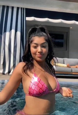 5. Sexy Jackie Ybarra in Snake Print Bikini at the Pool