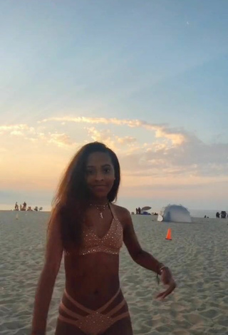 2. Beautiful Jada Wesley in Sexy Pink Bikini at the Beach
