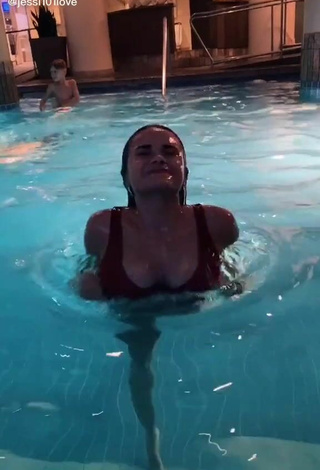 Sexy Jessi101love in Red Bikini at the Swimming Pool