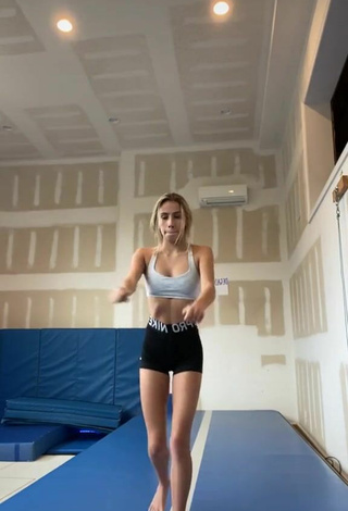 2. Sexy Jordan North Shows Legs while doing Sports Exercises