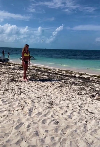 Sexy Jordan North in Yellow Bikini Top at the Beach