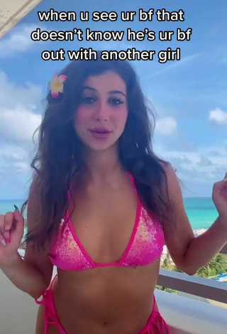 3. Sexy Isabella Diakomanolis in Pink Bikini on the Balcony