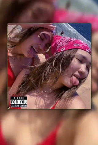 4. Hottie Tomiris & Nargiz Kanatova in Red Bikini Top