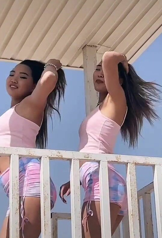 3. Sexy Tomiris & Nargiz Kanatova in Pink Crop Top