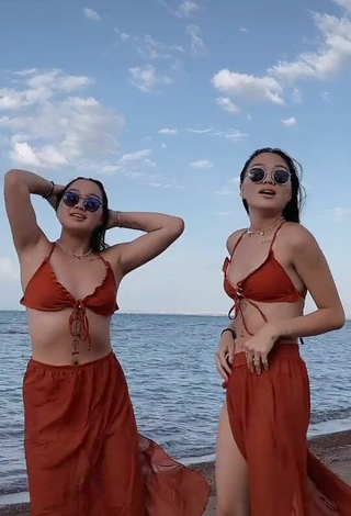 Sexy Tomiris & Nargiz Kanatova in Bikini at the Beach