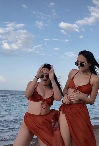 5. Sexy Tomiris & Nargiz Kanatova in Bikini at the Beach