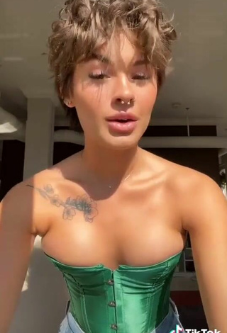 4. Sexy Katherine Krecioch in Green Corset