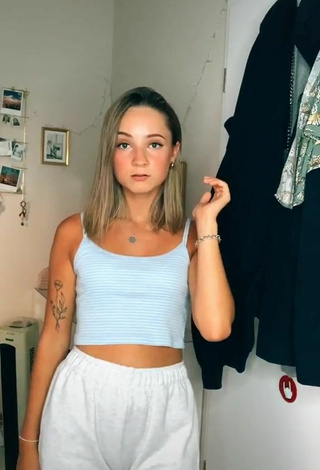 Sexy Kathleen Orban in Striped Crop Top