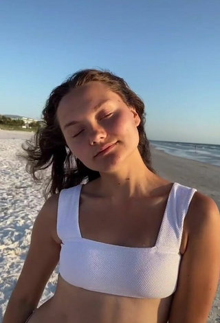 Beautiful Katy Hedges in Sexy White Crop Top at the Beach
