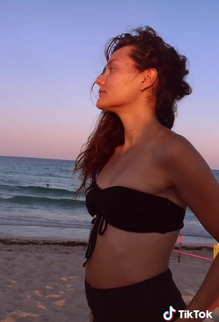 3. Sweetie Katy Hedges in Black Bikini Top at the Beach