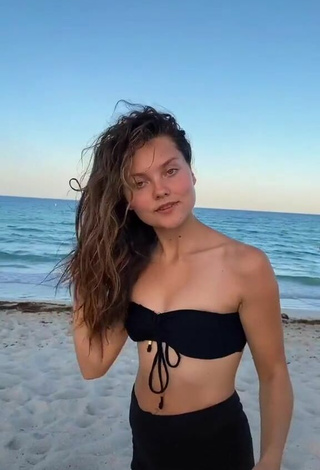 4. Sexy Katy Hedges in Black Bikini at the Beach