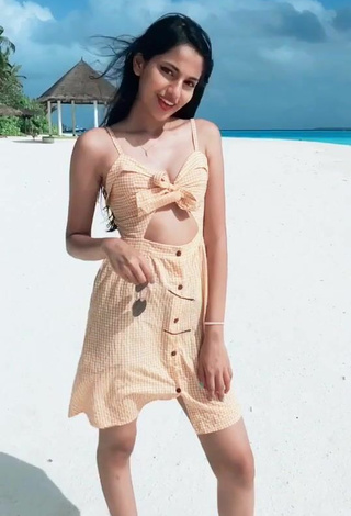 5. Hot Khushi Hegde in Checkered Overall at the Beach