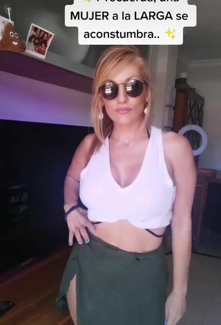 4. Really Cute Lidia in White Crop Top