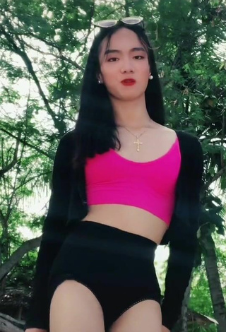 Hot C-Jay Babista in Firefly Rose Crop Top