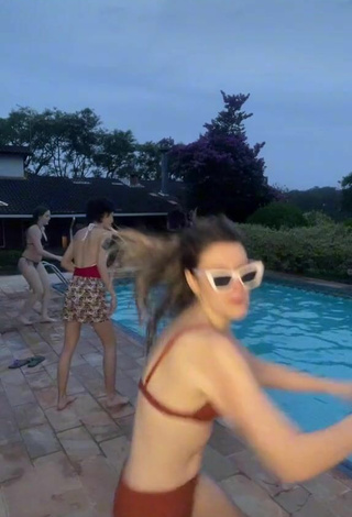 2. Sexy Katerine Krause in Brown Bikini at the Pool