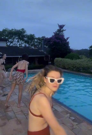 3. Sexy Katerine Krause in Brown Bikini at the Pool
