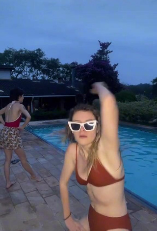 4. Sexy Katerine Krause in Brown Bikini at the Pool